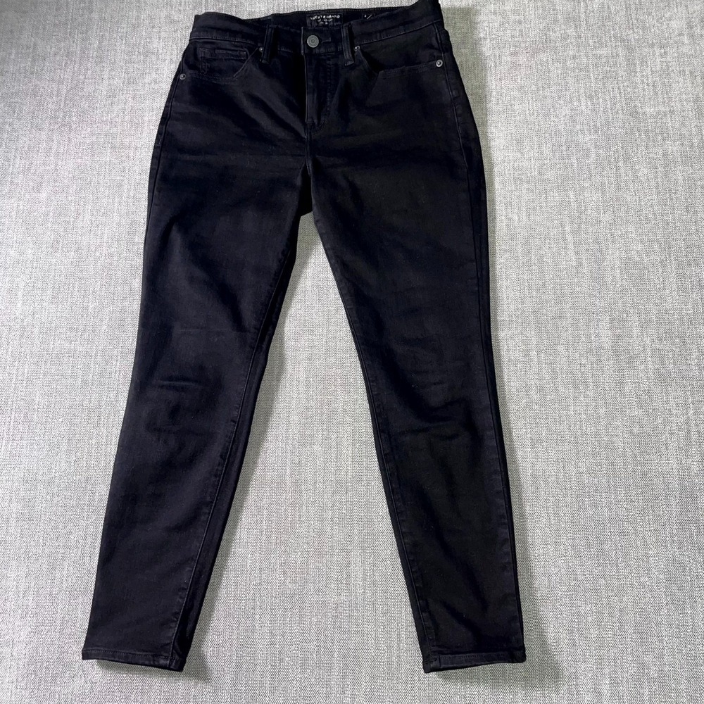 Lucky Brand Ankle‎ Skinny Jeans Womens 8/29 Black Denim Mid Rise Slim Fit City